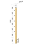 drevený stĺp, bočné kotvenie, 5 radový, priechodný, vonkajší, vrch pevný (40x40mm), materiál:buk, brúsený povrch bez náteru