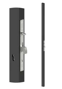 Profil 60x40x1,5mm H-2000mm so zámkom bez zapustenia, vhodný pre rám posuvnej bránky, bez povrchovej úpravy, bez vložky, kompatibilná s dorazovou lištou ZMH40L