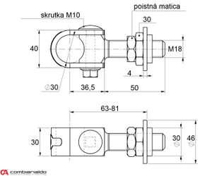 Závěs stavitelný, navařovací - slide 1