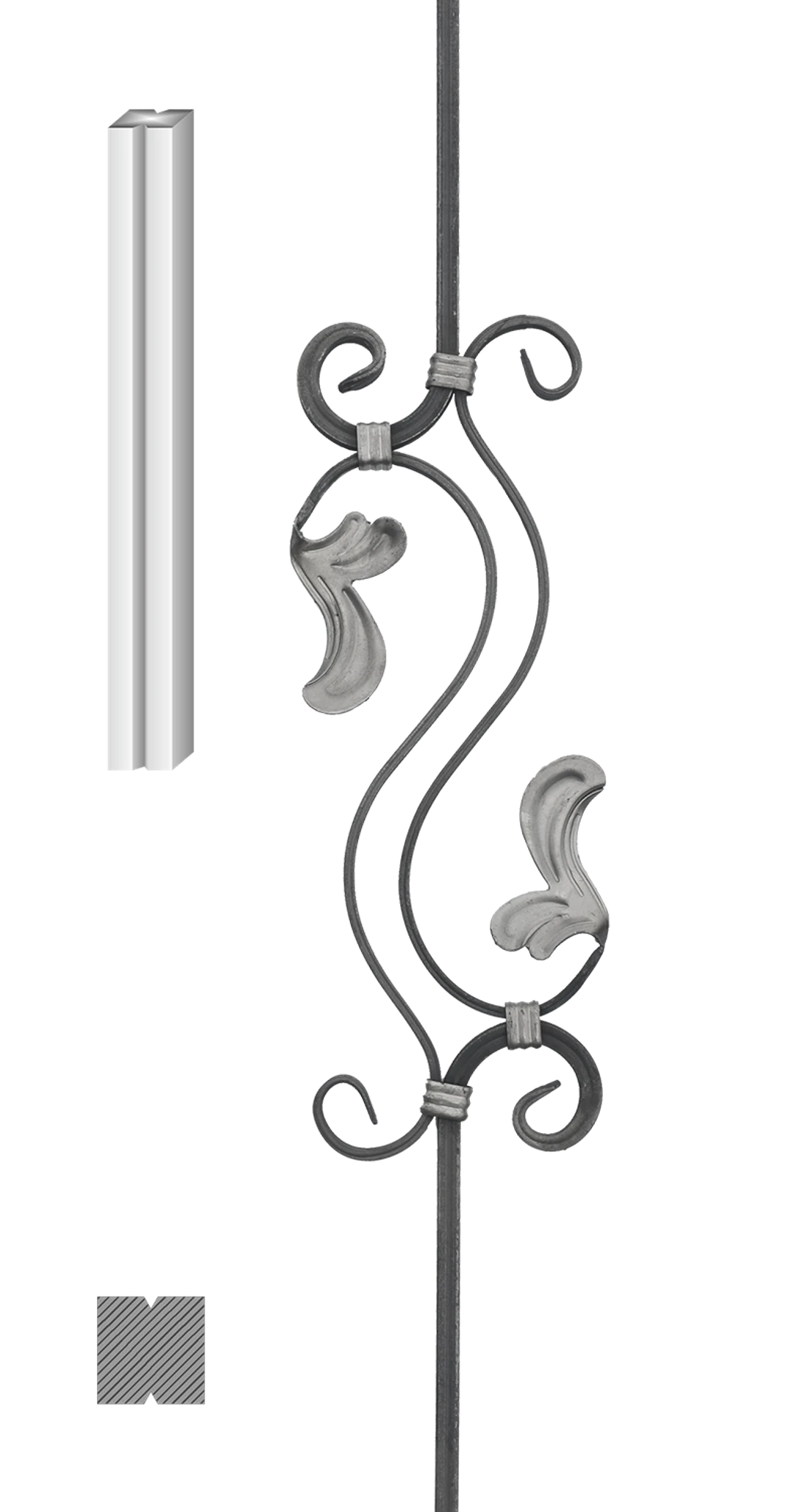 Tyč 12x12mm, 440x150 mm, L-960mm