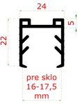gumené tesnenie pre nerezové madlo s drážkou 24x24mm, pre sklo 16.00-17.5mm, (cena za 1 bm) - slide 1