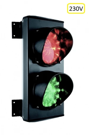 ASF semafor ø120mm dvojkomorový, červená a zelená, žiarovka E27 900Lm, hlinikový kryt, 230V AC, IP65 - slide 0