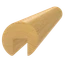 Dřevěný profil (ø42mm/L:3000mm) s drážkou 17x20mm, materiál: buk, broušený povrch bez nátěru, balení: PVC fólie, necinkovaný materiál
