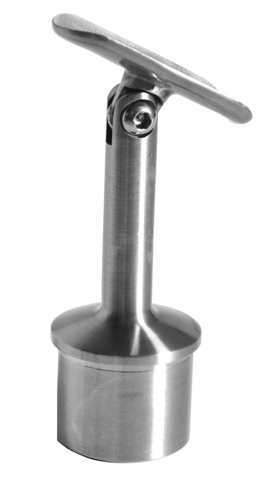 držiak madla s kĺbom na trubku ø 42.4mm (80x64mm) na madlo ø 42.4mm, brúsená nerez K320 /AISI304