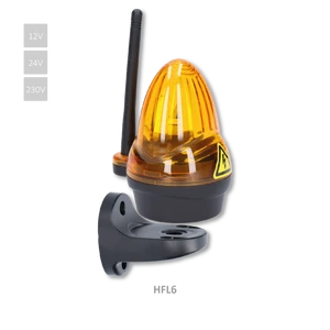 Oranžové výstražné LED svetlo s anténou, 12/24/230V, AC/DC, držiak pre bočné uchytenie, rozmer ø76x125mm,vyššia svietivosť 739lux,nespolupracuje s CT-102,CT-202 - slide 0