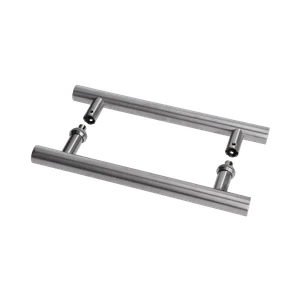 Nerezové madlo na dveře (296 mm / ø25 mm), na sklo 8-12 mm, broušená nerez K320 / AISI304 - slide 1