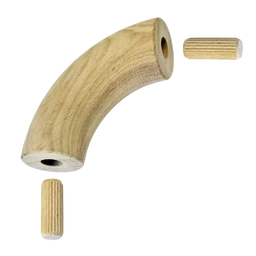 drevený spojovací oblúk (ø 42mm /90°), materiál: dub, brúsený povrch bez náteru