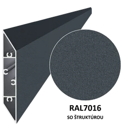 Profil 108x16mm, L-6000mm, práškový lak, štruktúra RAL7016