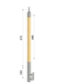 drevený stĺp, bočné kotvenie, bez výplne, vrch pevný (40x40mm), materiál: buk, brúsený povrch bez náteru