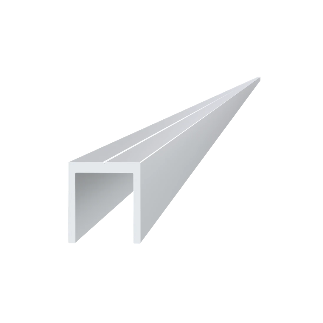 Poškodený U profil 20.5x22mm, L-6000mm, hliník bez povrchovej úpravy