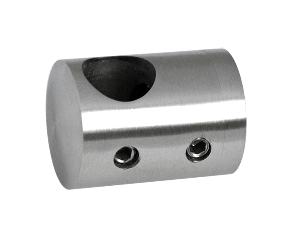 Držák tyče ø 12 mm (koncový-pravý) plochý (30x22 mm), broušená nerez K320 / AISI304