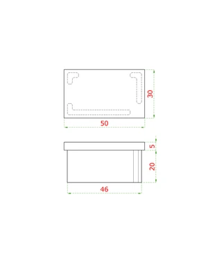 Ukončenie - zátka na jokel (50x30x2.0)mm brúsená nerez K320 /AISI304 - slide 1