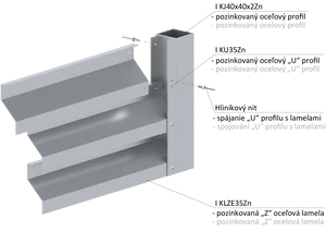 Z-profil-lamela L-3000mm, 23x40x20x1,5mm s vystuženou hranou 10mm, zinkovaný plech, použitie pre plotovú výplň v kombinácii s KU35Zn a profilom 35mm,40mm alebo špeciálom KJL70x34x55x2, cena za 3m kus - slide 3