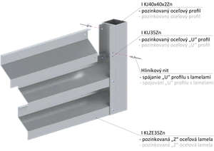 Z-profil-lamela L-3000mm, 23x40x20x1,5mm s vystuženou hranou 10mm, zinkovaný plech, použitie pre plotovú výplň v kombinácii s KU35Zn a profilom 35mm,40mm alebo špeciálom KJL70x34x55x2, cena za 3m kus - slide 3