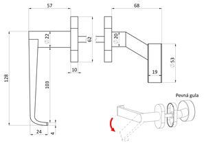 kľučka (ľavá) + guľa oválna (pevná), vyhnutá vrátane dolnej rozety, balenie: 1ks kľučka (ľavá), 1ks guľa oválna, 2ks dolná oválna rozeta,brúsená nerez AISI304 - slide 2