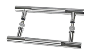 Nerezové madlo na dvere (296mm / ø 25mm), na sklo 8-12mm, leštená / brúsená nerez K320 /AISI304 - slide 1