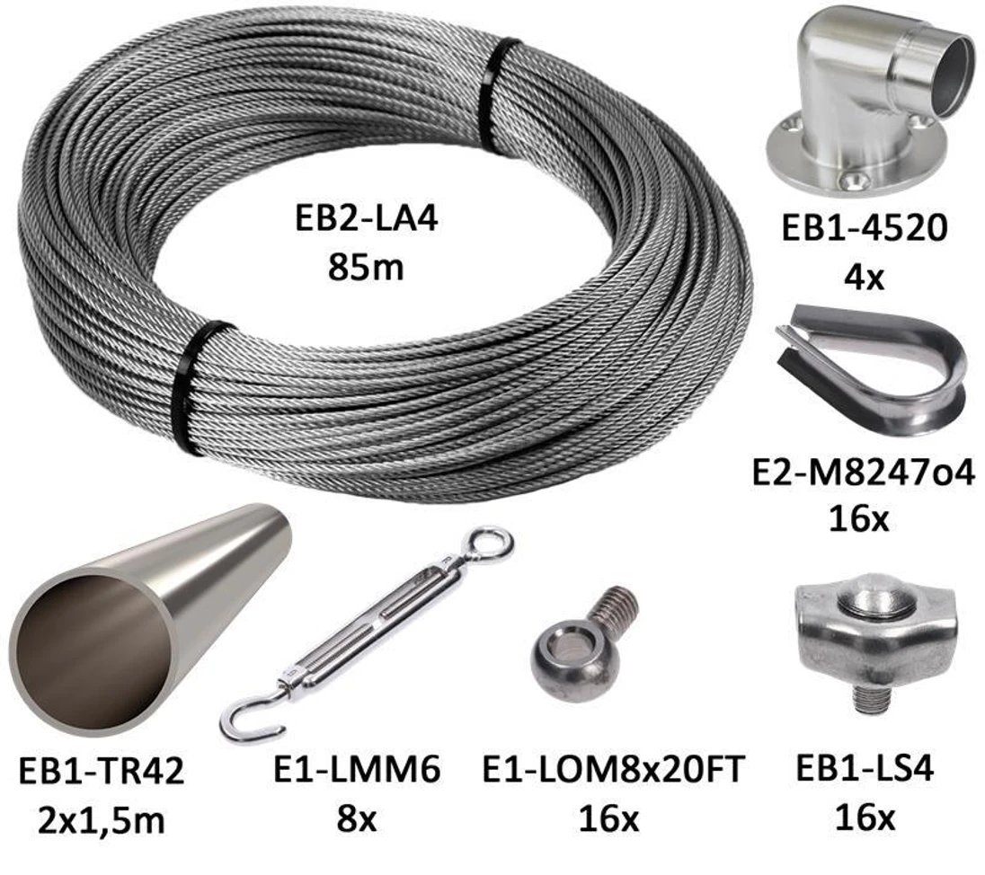 Montážna sada pre zelenú stenu (lanko ø4mm), nerez AISI304/316