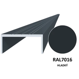 U profil 50x22mm, L-6000mm, s povrchovou úpravou RAL7016