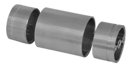 Přechod přímý s mezikusem (ø 42 mm) na dřevěné madlo EDB-S, broušená nerez K320 / AISI304