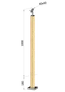 drevený stĺp, vrchné kotvenie, bez výplne, vrch nastaviteľný (40x40mm), materiál: buk, brúsený povrch s náterom BORI (bezfarebný)