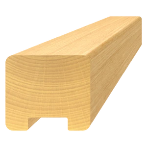 Dřevěný profil (45x40 mm / L: 3000 mm), materiál: buk, broušený povrch bez nátěru, balení: PVC fólie, průběžný materiál - slide 0