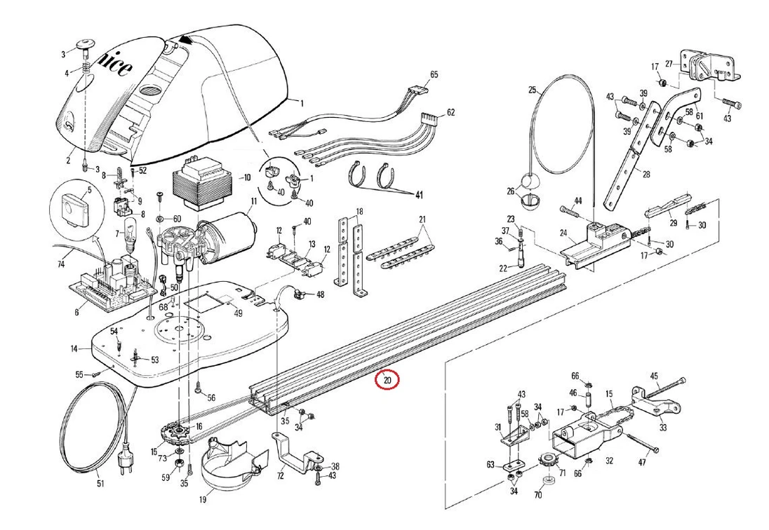 BPA0331A.4565 hliníková šína L-2950 mm pro SPIDO