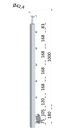 nerezový stĺp, bočné kotvenie, 5 radový priechodný, vnútorný, vrch pevný(40x40mm), brúsená nerez K320 /AISI304