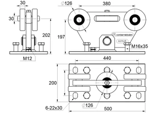 GRANDE-Klasik samonosný systém 140x140x6 mm pro posuvné brány do 800 kg / 13 m otvor (C399G/Zn 2x 6 m pozinkovaný profil, C395G Klasik 2ks, C397G 2ks, 2x C396G 2ks), běžný provoz - slide 5