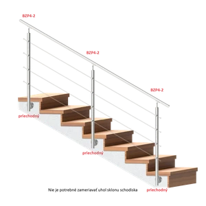 Nerezový sloup, boční kotvení, bez výplně, 4 řadový se závitem M6, vnější, vrch nastavitelný, (ø 42.4x2mm), broušená nerez K320 /AISI304 - slide 2