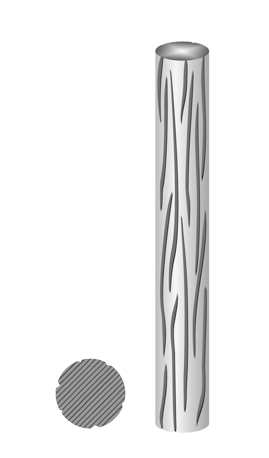 Tyč kruhová plná 16-20mm, černá, zdobená-vzor réva, 1100 mm