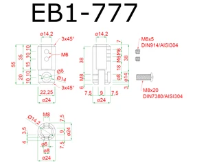 Spodok držiaku madla na vypalované stĺpy , brus AISI304 - slide 3