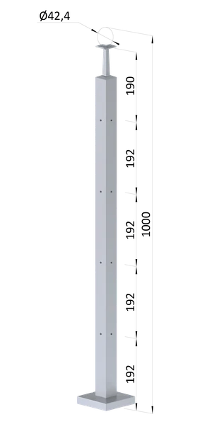 Nerezový stĺp, 4-radový M6,rohový 90° - slide 0