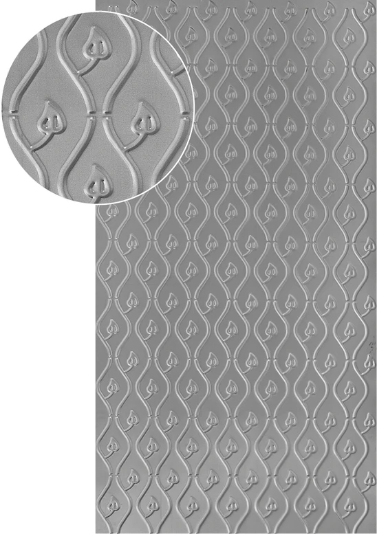 Plech oceľový pozinkovaný DX51D, rozmer 2000x1000x1,2mm +/- 0.5%, lisovaný vzor - LIST, 3D efekt