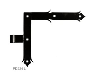 Kování ozdobné, 250x290mm, 35x4mm, ø 14mm levé, černé - slide 0
