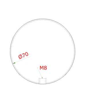 Koule dutá se závitem M8 / ø 70 mm, broušená nerez K320 / AISI304 - slide 1