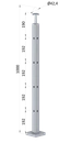 Nerezový sloup, vrchní kotvení, 4děrový rohový