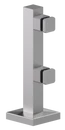 Nerezový stĺpik na sklo s dvomi svorkami ø40mm, celková výška: 325mm, pre sklo: 6-16mm brúsená nerez K320 / AISI 304. (Balenie obsahuje gumičky na sklo)
