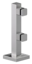 Nerezový stĺpik na sklo s dvomi svorkami ø40mm, celková výška: 325mm, pre sklo: 6-16mm brúsená nerez K320 / AISI 304. (Balenie obsahuje gumičky na sklo)