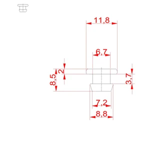 doraz gumený ø 11mm, H-9mm, pre dieru ø 6mm - slide 1