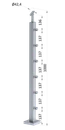 Nerezový sloup, vrchní kotvení, 6řadový průchozí