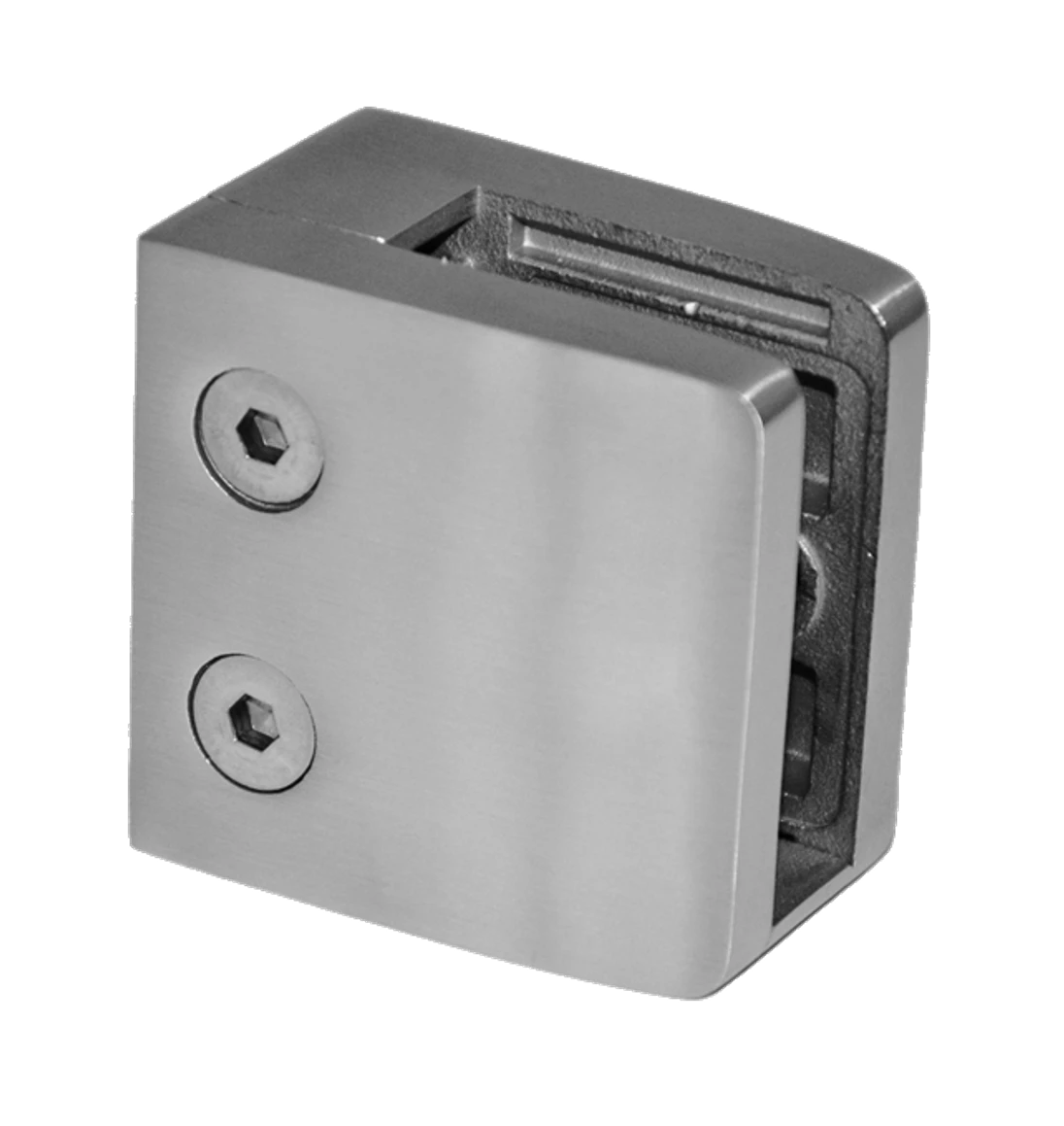 Svorka na jokel 40x40mm, sklo 8-12.76mm, brúsená AISI304