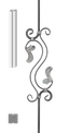 Tyč L 800mm, materiál 12x12mm, ornament 420x170mm