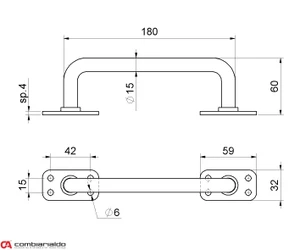 madlo 180mm, ø14 mm, odsadenie 50 mm, čierna farba - slide 4