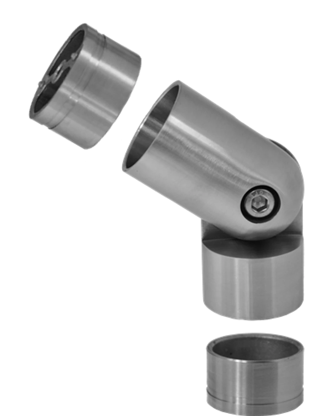 Spojovací oblouk s kloubem s mezikusem ø42mm, brus AISI304