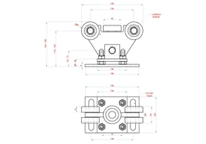 PICCOLO-Kombinovaný (Nerez/Pozink) samonosný systém 67x67x3mm pro posuvné brány do 200kg/4,5m otvor (C399P-IX 1x6m nerezový profil, W395P.F2 2ks, C397P 1ks, C396P 1ks, C398P 1ks) - slide 5