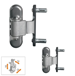 LOCINOX® 3DM 2ks záves pre brány do 150 kg, otvárateľný do 180° nastaviteľný 3D, nerezová oceľ - slide 0