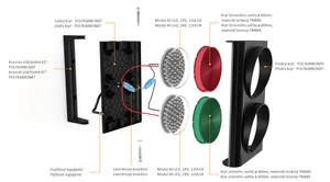 Semafor ø80 mm dvoukomorový, červená/zelená, 40xLED 120LUX, 24V, IP56 - slide 1