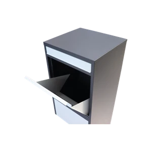 Box na balíky s prepadovou lištou, farba: čierna/biela - slide 2