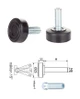 ø-25mm, M8x20mm, H-20mm, čierna,Kĺbová plastová nivelačná nožička, závitovo-nastavitelná.