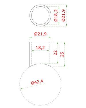DOPRODEJ! Prechod vzdialenosti medzi stĺpom ø 42.4mm a kotviacou platňou, L:22mm - slide 1